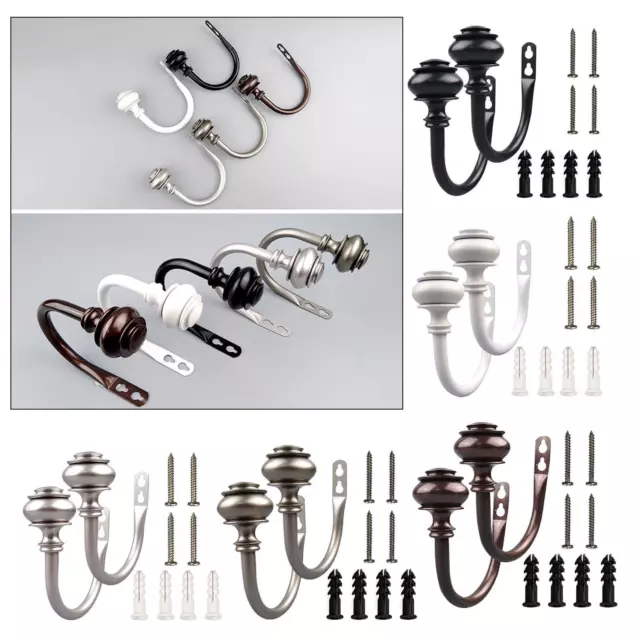 1 Pair Retro Metal Curtain Holdback Wall Tie Back Hook Hanger Holder Curtain