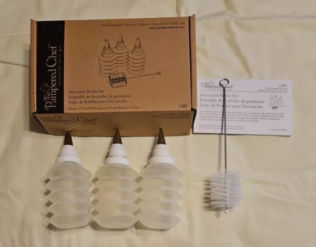 Pampered Chef Decorator Bottle Set #1585 New In Box