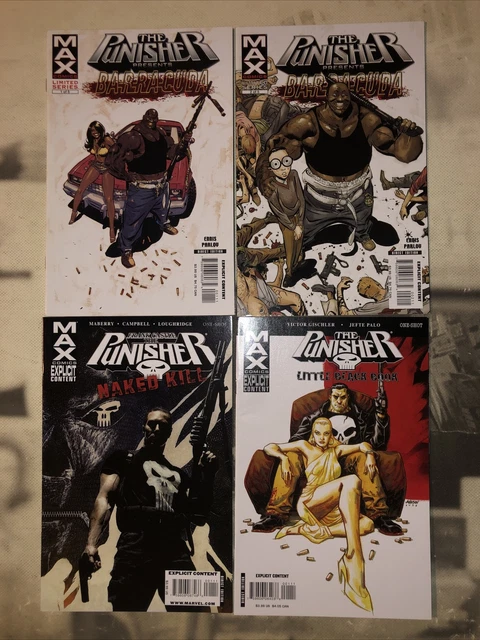 Punisher Max #1 2 Barracuda Naked Kill 1 Little Black Book 1 Marvel 2004 B17BT