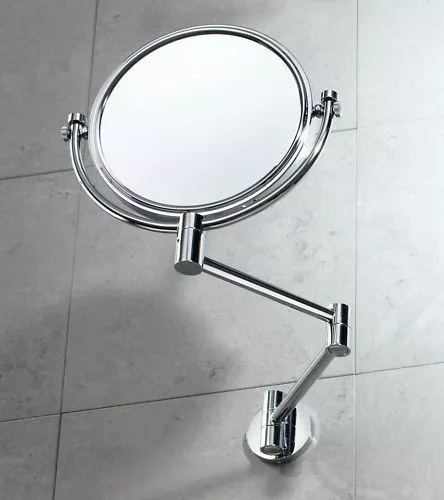 Specchio arredo bagno doppio ingranditore 2x e non in ottone cromato Michel