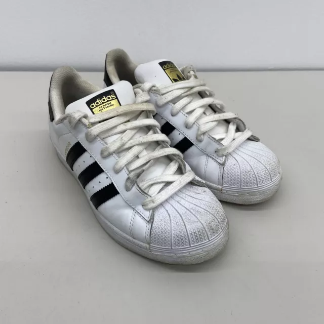 Adidas C77154 Superstar White Black Leather Casual Sneakers Youth Kids Size 5.5