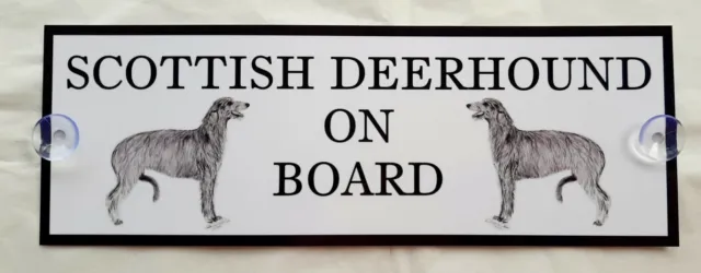 Scottish Deerhound On Board Car Sign with 2 Suckers