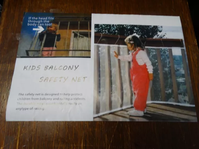 NEW Kids Balcony Safety Net Child Safe Deck Guard  10 ft NIP