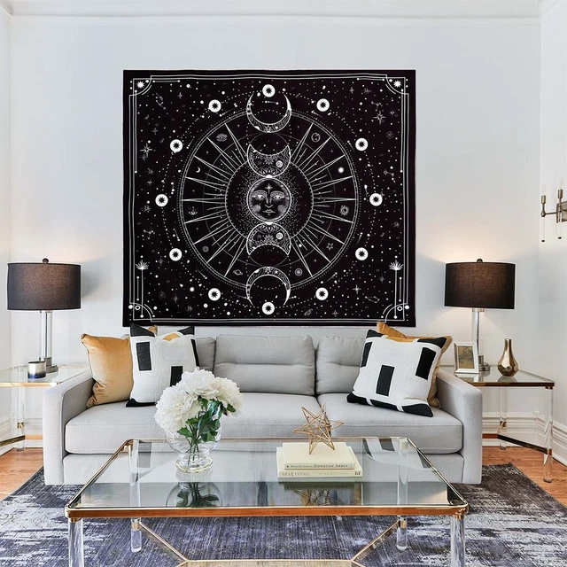 Space Zodiac Constellation Sun Moon Tapestry Psychedelic Wall Hanging Tapestry