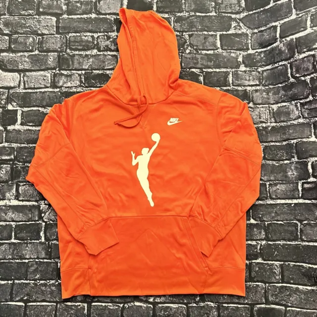Men's Fanatics Branded Orange WNBA Logo Fitted Pullover Hoodie