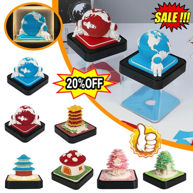 2024 DESK CALENDAR 3D Paper Art Notepad With LED Ligh St £28.88