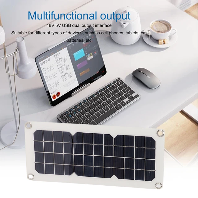 Kit Panneau Solaire 30 W Monocristallin Avec Régulateur - Ports USB, Type-C, DC, Pour Camping, Van, Bateau, Système 12V/24V