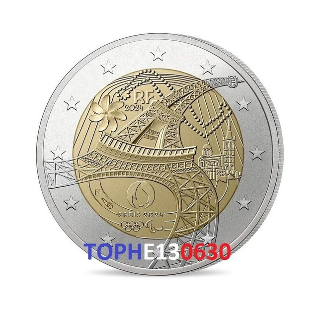 COINCARD BU 2 Euros Commémorative France 2021 JO Paris 2024 Olympic - Foto 3