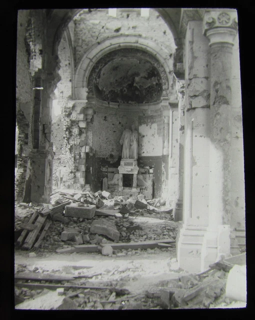 Glass Magic lantern slide ALBERT - CATHEDRAL INTERIOR CIRCA  WW1 WORLD WAR ONE