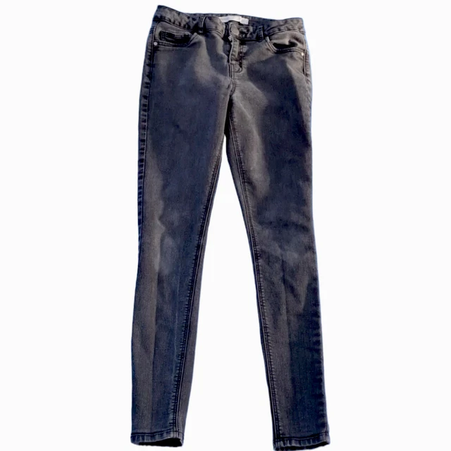 Jeans denim neri skinny mid rialzati taglia 10 (HR12)