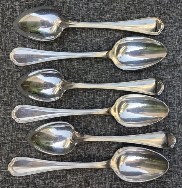 6 Cuillères à Soupe CHRISTOFLE DELAFOSSE – Style Empire, Argent Plaqué 22cm