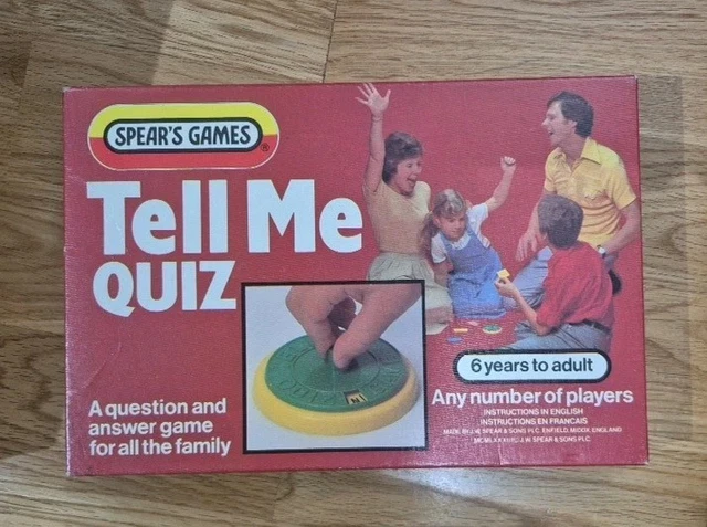 SPEARS GAMES TELL Me Quiz Vintage 1980s Family Question and Answer Game ...