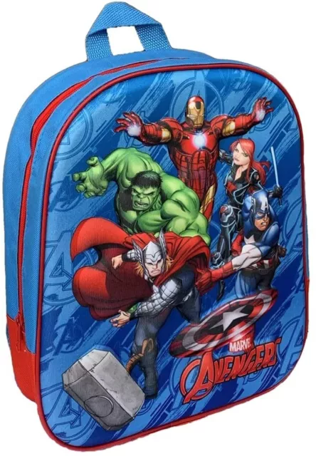 Zaino Asilo 3D Avengers Marvel Hulk Capitan America Thor Iron Man Borsa Scuola