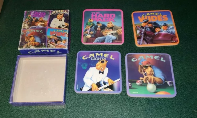 Joe Camel 1992 cigarettes lot 4 drink holder set w box