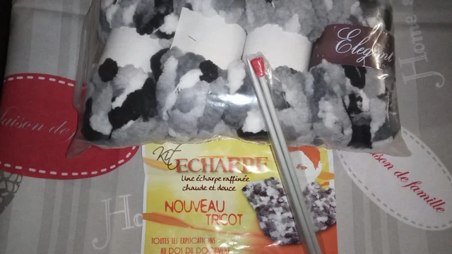 Kit de 4 Pelotes de Fil à tricoter 50g pour écharpes avec aiguilles - Neuf