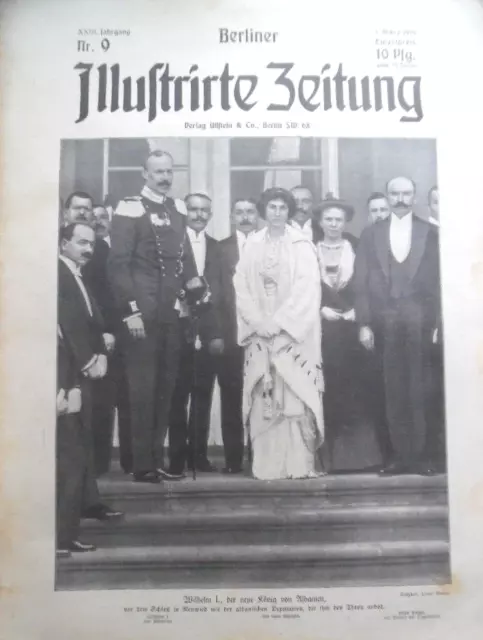 BERLINER ILLUSTRIRTE ZEITUNG 9- 1.3. 1914 Wilhelm I. von Albanien Bob-St. Moritz