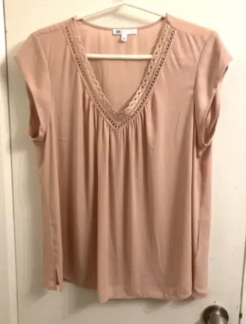 DR2 Size L Blouse Top Sleeveless Womens  Peach Dress Party Elegant