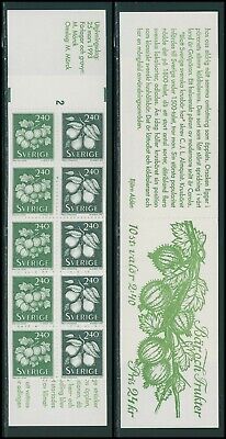 Sweden Scott #1996b MNH BOOKLET of 10 Fruit 2.4k FLORA CV$9+