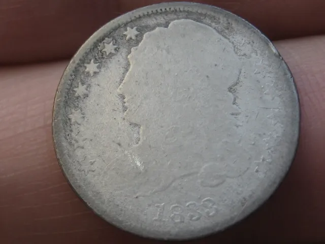 1833 Capped Bust Silver Dime 10 Cent Piece
