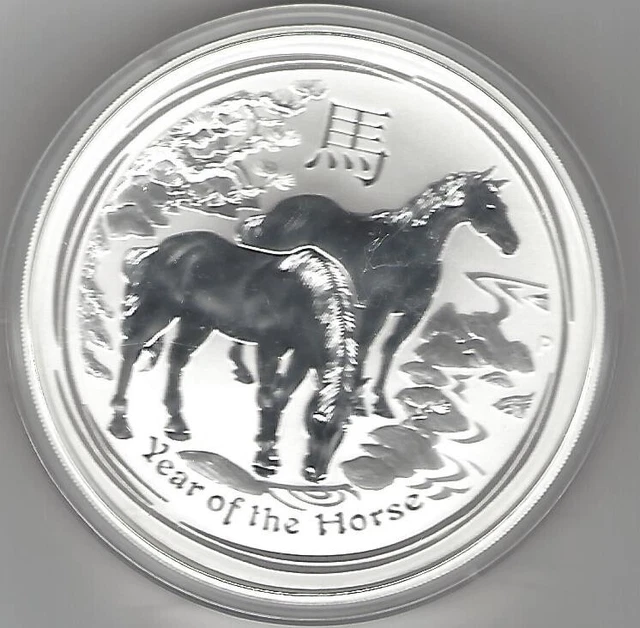 2014 $10 Dollars Australia Year Of The Horse 10 Ounces Fine 999 Silver - Bu