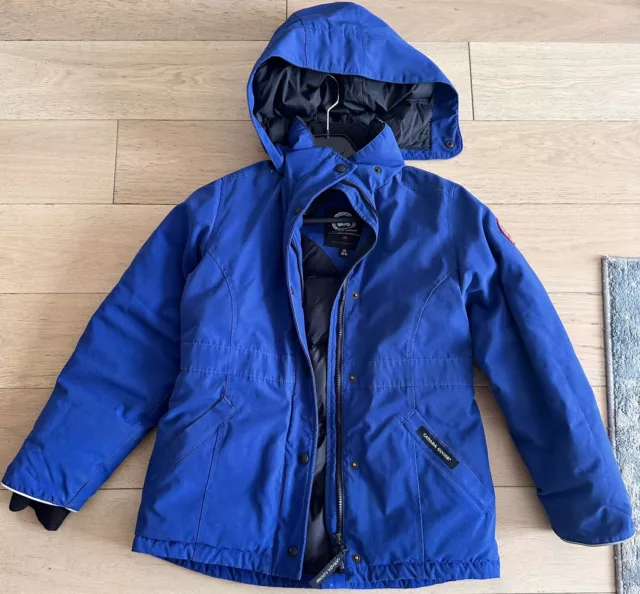 CANADA GOOSE Kids PARKA JACKET  Coat Blue HOODIE Size 14/16 (L)