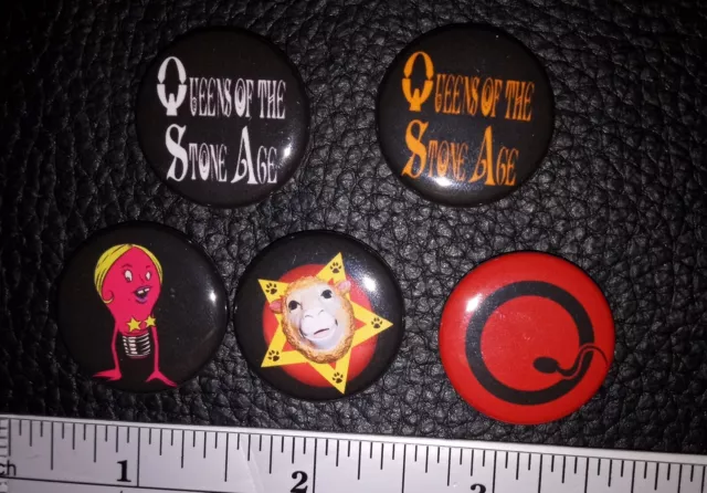 5 Queens Of The Stone Age Button Pins Badges Lot QOTSA Josh Homme Kyuss