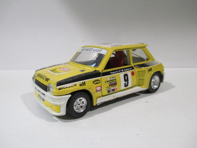 Burago 1/24 - Renault 5 Turbo Jaune Rallye Monte-Carlo 1981 (Modèle Ancien)