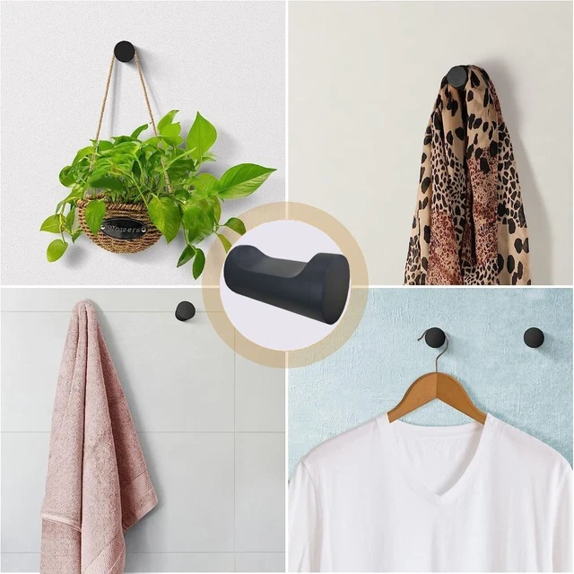 Matte Black Coat Hooks Minimalist Towel Hooks Metal Wall Hooks for Bathroom
