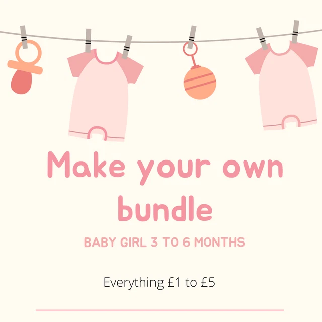 Baby clothes, 3 to 6 months, baby girl, make your own bundle
