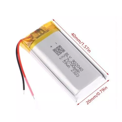 MINI BATTERIA RICARICABILE LITIO POLIMERO 3.7V 700 mAh 902040 2