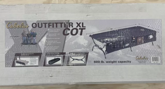 Cabela’s Outfitter XL Cot (NEW IN BOX) Camp Hunt Cot W/ Carry Bag, Never Used