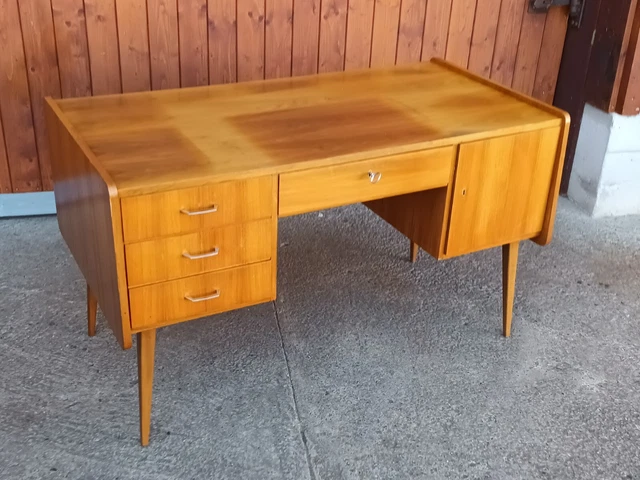 Table de Bureau Table Noyer Danois 60s Bureau Mid Century Vintage 60er