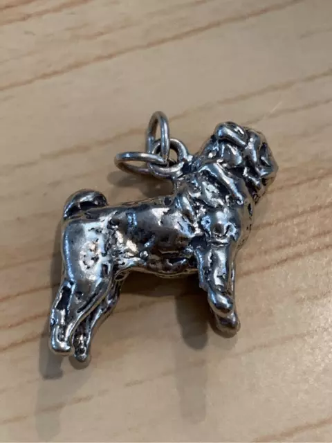 Pug Dog Sterling Silver Jewelry Charm