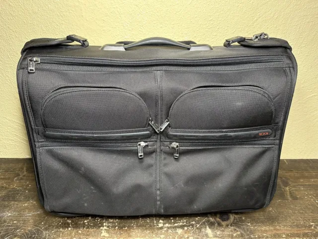 Tumi Alpha Black 2 Wheeled Carry-On Rolling Garment Bag Luggage 22033D4 22"