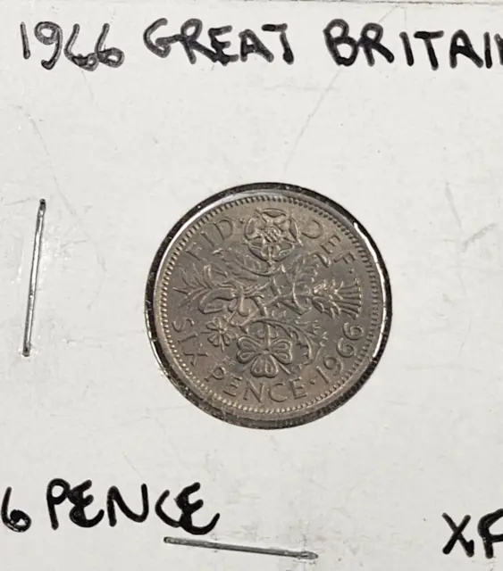 1966 Great Britian Sixpence or 6 pence coin, KM# 903