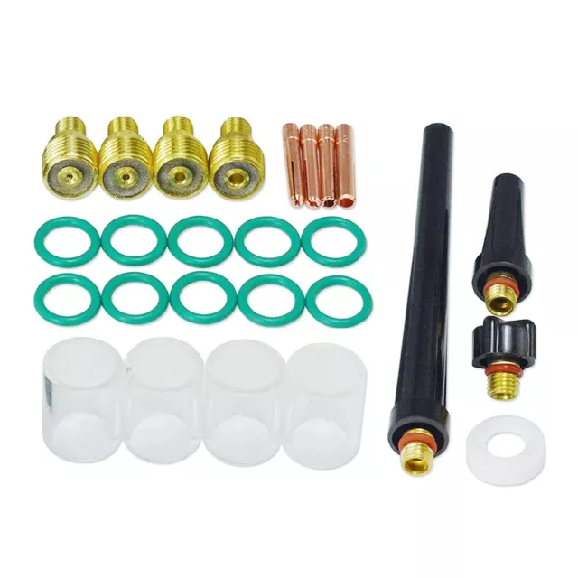 TIG Gas Linse Collet Body Cups Set DB SR WP 9 20 25 TIG Schweißbrenner 26 Stück