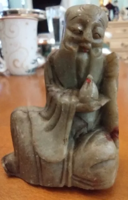Antique Chinese Soapstone Carving of sage figure
