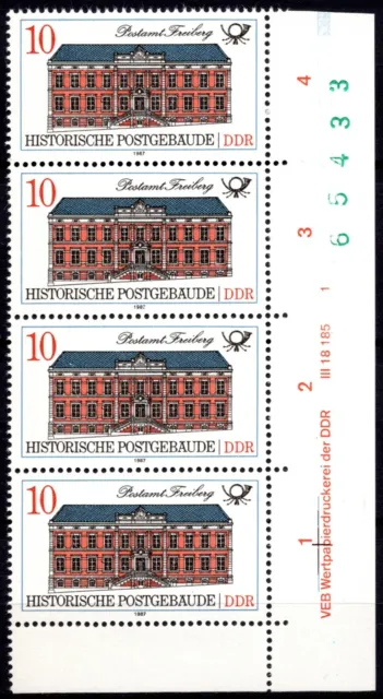 DDR 1987 Mi.Nr. 3067 ** postfrisch Eckrand mit DV Druckvermerk FN 1