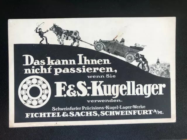 AK Litho (54) Werbung für Fichtel & Sachs Kugellager, Automobil, Feldpost, 1914