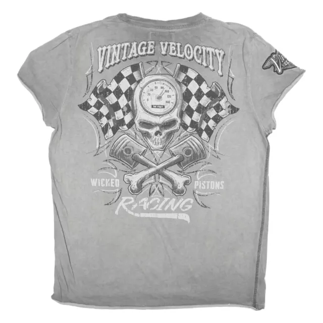 LETHAL THREAT Vintage Velocity Herren-T-Shirt grau M 3