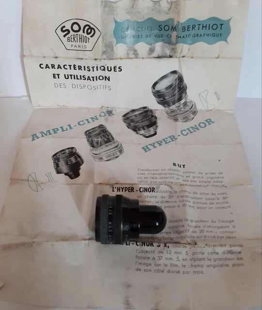 Complément D'optique SOM BERTHIOT HYPER CINOR F/1.1 – Bague + Bouchon + Fascicule (occasion)