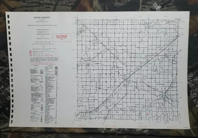 Vtg 1953 Eaton County Michigan Dept Conservation Plat Maps