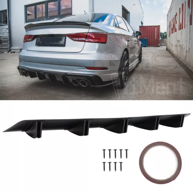 For Audi A3 A4 A5 A6 S3 Black Car Rear Diffuser Bumper Splitter Spoiler Lip Fins