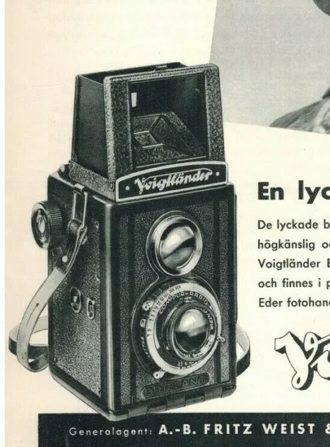 Voigtländer Camera Brillant Print Ad original 1944 excellent