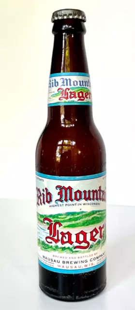 Rib Mountain Lager Beer Bottle 12Oz - Wausau, Wi.