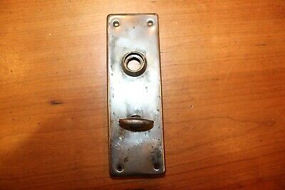 Antique Nickel Plated Wrought Bronze Craftsman Style Thumb Turn Escutcheon S-143