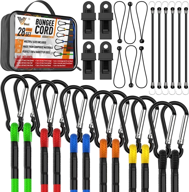 Bungee Cords Heavy Duty Outdoor - 28Pc Set 72, 60, 48, 36, 24, 18 - Bungee Cord
