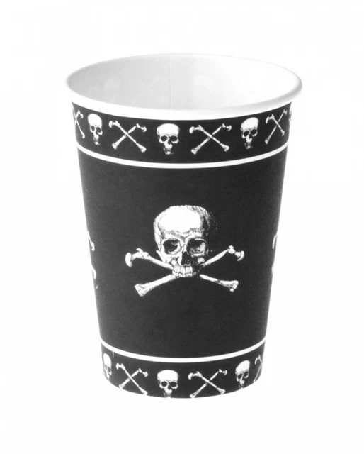 Schwarze Totenkopf Becher mit Piratenschädel