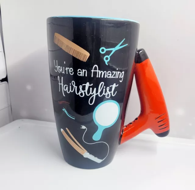 Coffee Cup w/ Hair Drier Handle - You're an Amazing Hair Stylist - Black