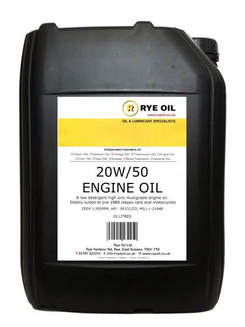 CLASSIC MOTOR BIKE 20/50 Engine Oil 20 Litre 20L API SF/CC/CD, MIL ...